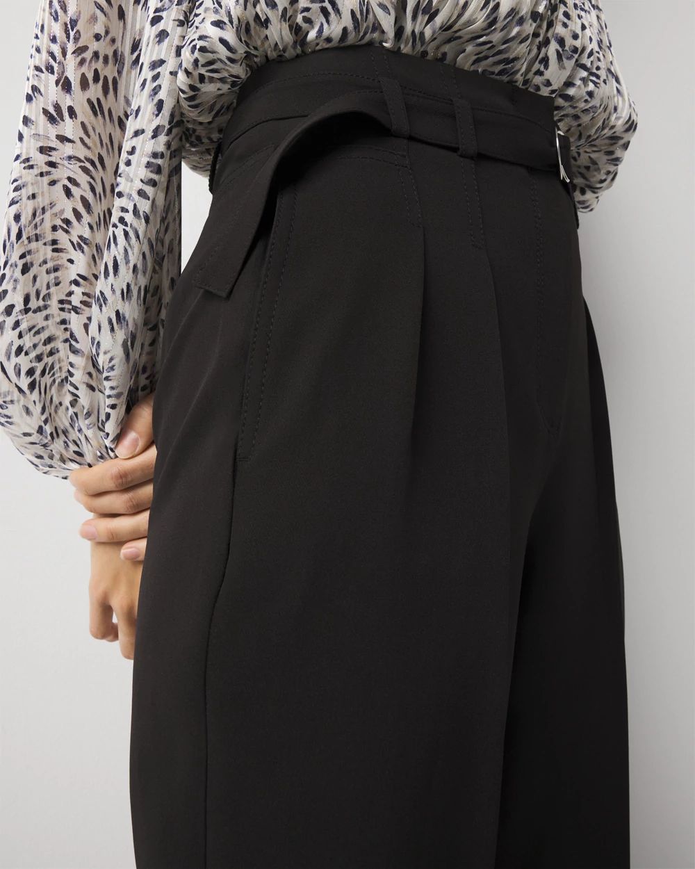 High-Rise Belted Tapered Ankle Pant | White House Black Market